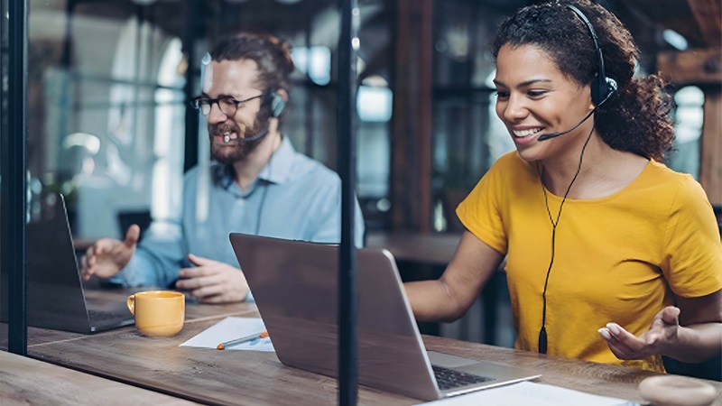 Two business professionals working